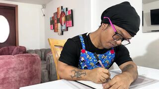 I See My Little Midget Stepbrother Stressed with His Homework, so I Decide to Help Him by Relaxing Him