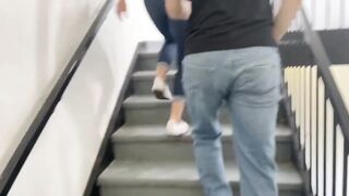 Hotgirl Public Stairwell Sex with Friend, Filmed by Husband