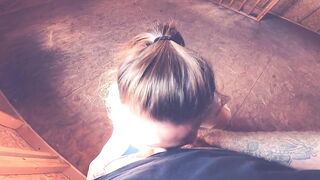 Public BJ in Hardware Store - Facial Finish!