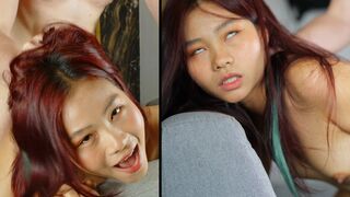 Tiny Horny Asian, Fucked Hard, Held Down and Begging for More