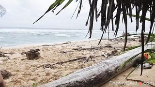 Public Beach Butt Plug Insertion by a Solo Female
