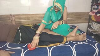 father-in-law called his daughter-in-law to his room to apply oil, then fucked her tight pussy.