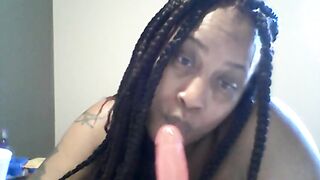 BBW Solo Female Plays with Dildo - Nasty Deep Throat
