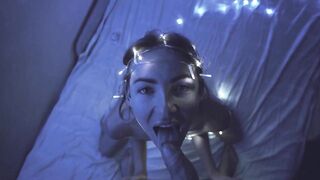 Christmas Blonde Babe Blowjob