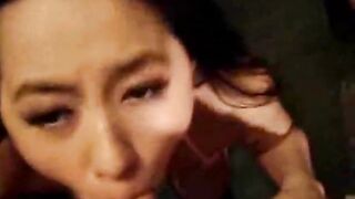Asian Amateur Receives a Facial After Blowjob