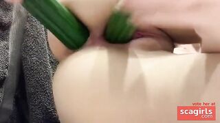 Cucumber Slut Takes It All