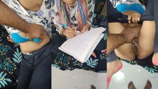 Homemade sex mms of hot young girl studying.