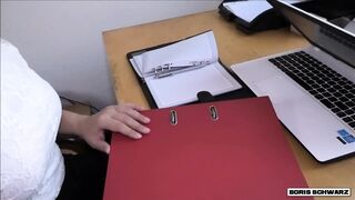BORIS SCHWARZ: Office Creampie! Blonde secretary spreads her legs...