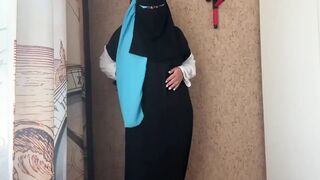 Girl in Hijab Gets Horny While Doing Stretching