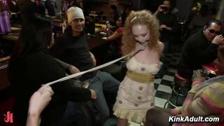 Extreme public anal and DP gangbang