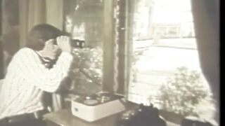 Vintage threesome black and white sex film