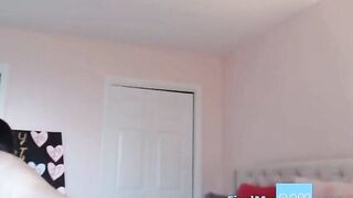 Big-Breasted Coed Rides Her Sex Toy on Webcam