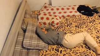 The stepfather takes advantage of the fact that we are alone and gives me all the cutlery in all the holes