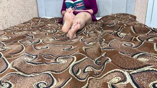 Reading a Book with Legs Spread in White Panties, Especially for Fetishists