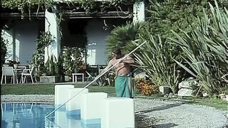 They Fuck by the Pool and the Friend Masturbates While She Watches Them