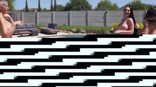 Abby Rose Lesbian Threesome With Holly Hotwife