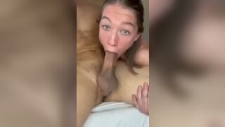 Girl enjoys sucking cock and rimming ass of man