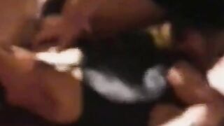 Gangbang in Adult Cinema: Big Tits Amateur Creampied by Many