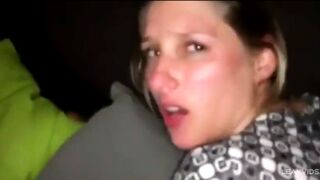Real son fucks mom's friend in the ass after a party