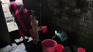 My aunty was sitting in the bathroom and I hugged her and started fucking her in the ass.