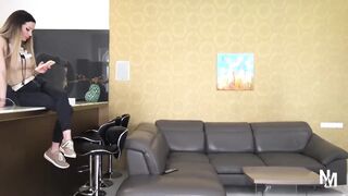 Horny Brunette Babe Licking Her MILF's Feet