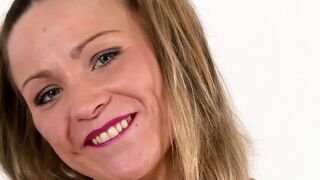 Lovely blonde chick fucks wild with her fucker