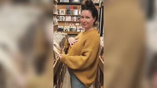 I grabbed my big tits and played with them in many sweaters for my 63f lesbian roommate I wanted to scissor lick and 69 her