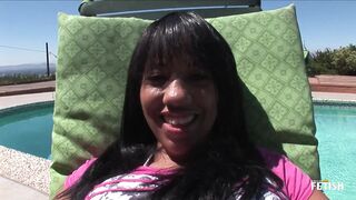 Ebony college gets her wet pussy pounded by black dude POV