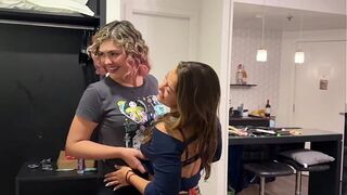 Couple invites neighbors over for dinner and it ends in sex.