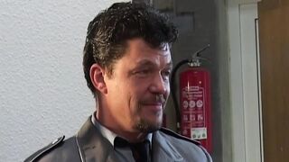 Blonde with Big Tits Fucks Guard - Asian Inmate Joins the Action