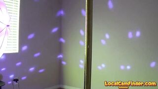 Tattooed Chubby Cutie Teases on the Strip Pole