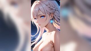 Colorbound Gaze: a Beautiful Young Woman with Glowing Wisps From Her Lashesv