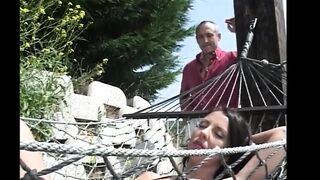 Exotic Brunette Outdoor Hard Fucked by a Big Hard Cock Loving Fresh Pussy