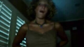 Blonde Amateur Strips on Webcam Wearing a Blue Necklace