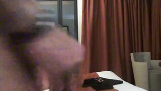 Big-tit French amateur Helen fucked in public by the hotel window