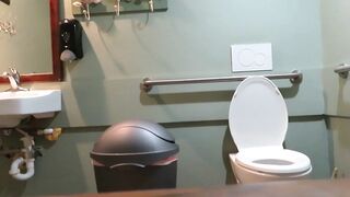 BBW nurse Vicki masturbation in restaurant bathroom!