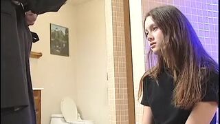 Me and my stepbrother in the bathroom at home