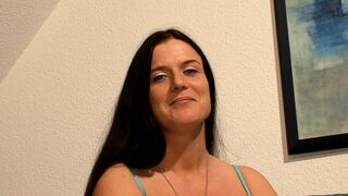 Beautiful German girl with big pussy masturbate at casting before fucking