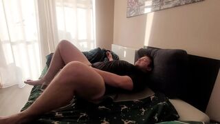 The Stepsister Came in a Loose Sweater and Pegged Her Stepbrother with a Strapon Until He Cumshoot