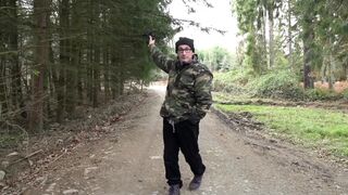 Tattooed brunette gets smashed outdoor in her pussy