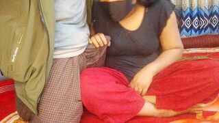 Sexy desi bhabhi with Dewar romantic fucking blowjob