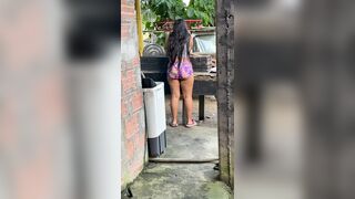 Peasant woman asks for help to light the stove but has to give something in return