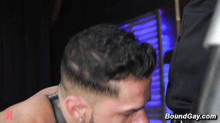 Ace Rockwood Dominates Cesar Xes With Cock Cage Flogger and Anal Sex