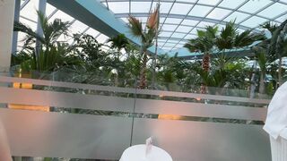 Thermal spa masturbating in public wet pussy worries it