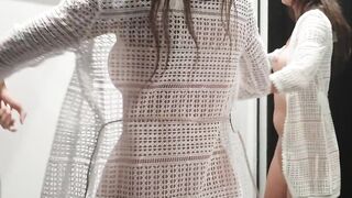 Fitting Room Cam: Brunette Babe Undresses