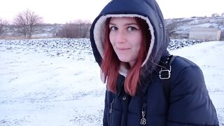 Outdoor sex in winter - Guy fuck me hard