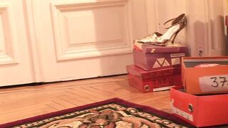 A Sexy Girl Tries on Shoes in a Store, but the Clerk Is a Lesbian Slut with a Fetish for Feet