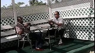 Black on Black Outdoor Threesome for a Black Pussy