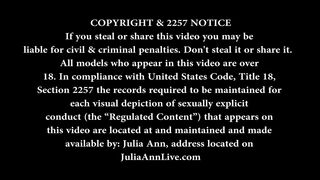 Sexy MILF Julia Ann gets her pussy eaten while teasing her boy toy!!