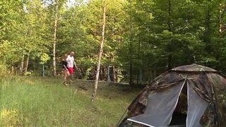 Hot and pretty brunette does boobjob and fucks outdoor